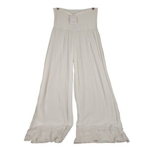SuDar BaBe Italy White‎ Wide Leg Palazzo Pants Flowy Boho Beach Resort XL